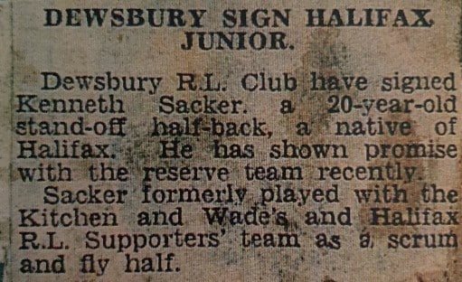 Dewsbury Sign Halifax Jnr