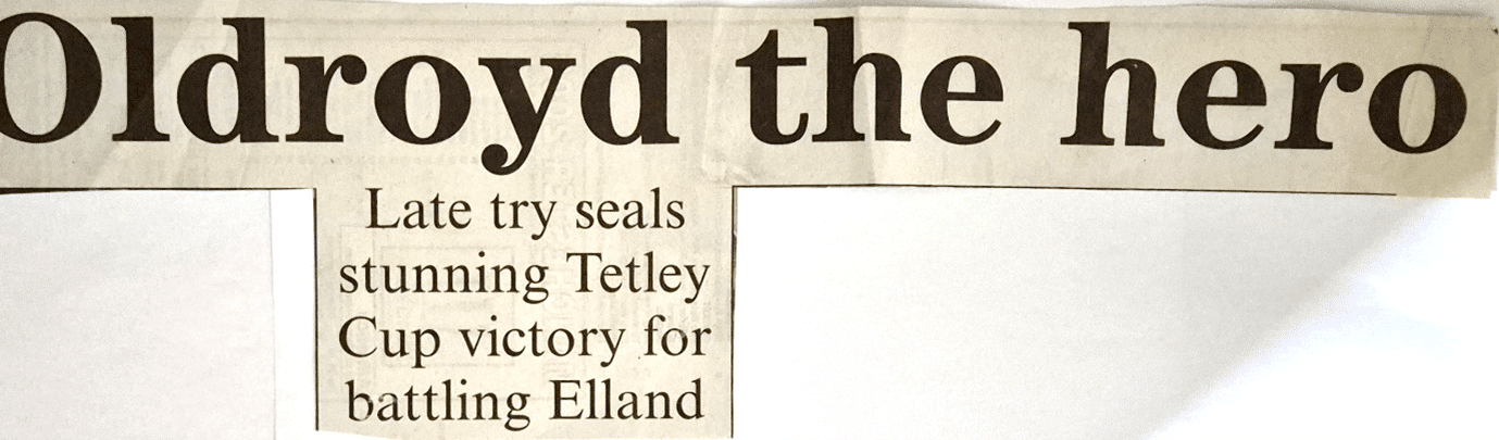 Oldroyd the hero newspaper headline clipping