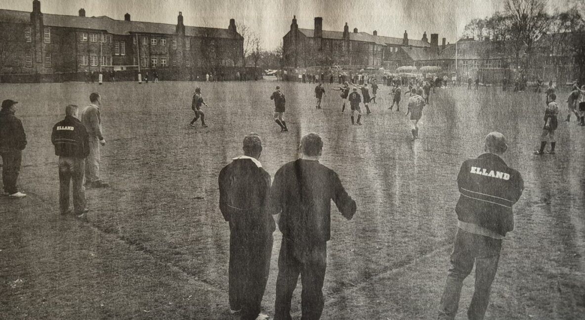 black and white photo of a match