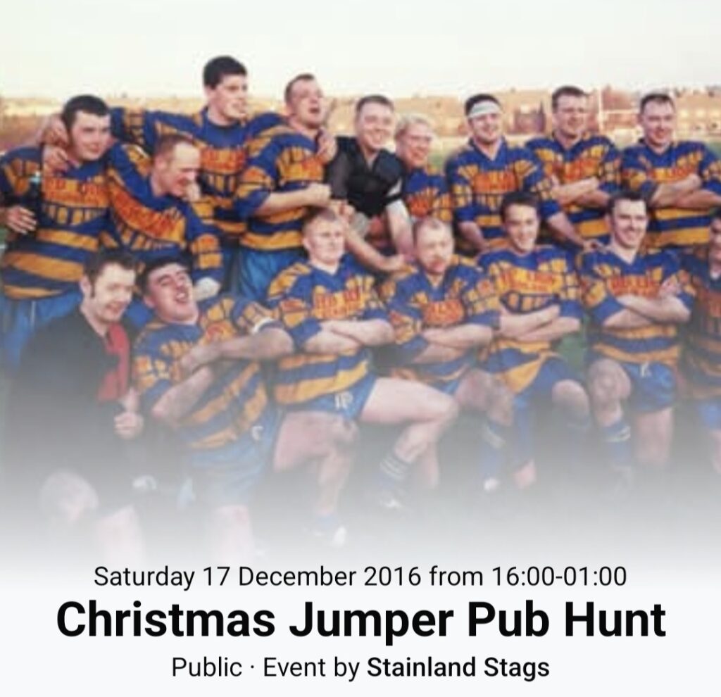 Stainland Stags Christmas Jumper Pub Hunt 2016 poster