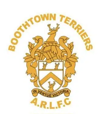 yellow coat of arms for Boothtown Terriers ARLFC