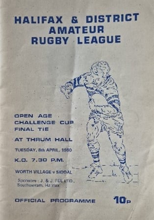 blue and white scan of Halifax and district amateur rugby league cover