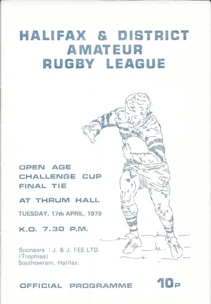 1979  Halifax Cup Final programme Siddal  Park
