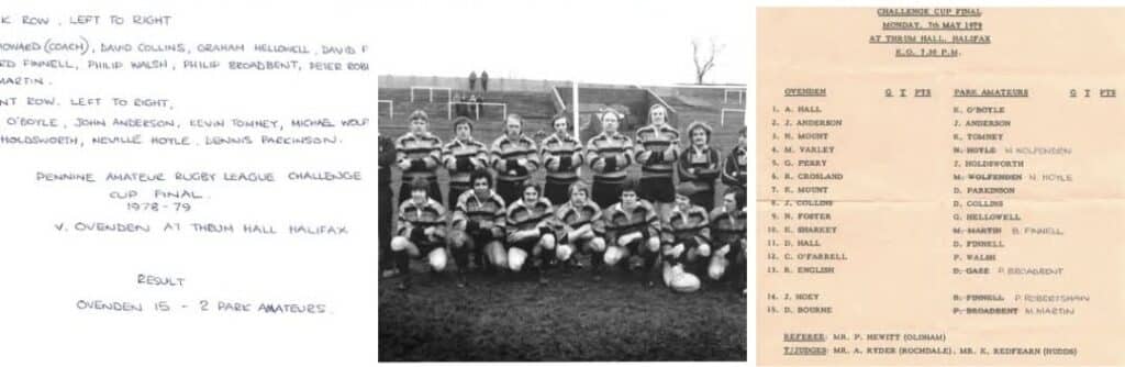 1979 Park Amateurs team photo at Thrum Hall Halifax Cup