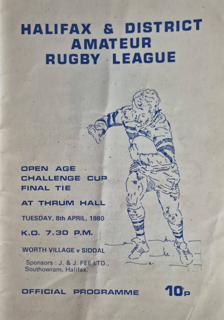 1980 Halifax Cup Final programme Worth Village v Siddal