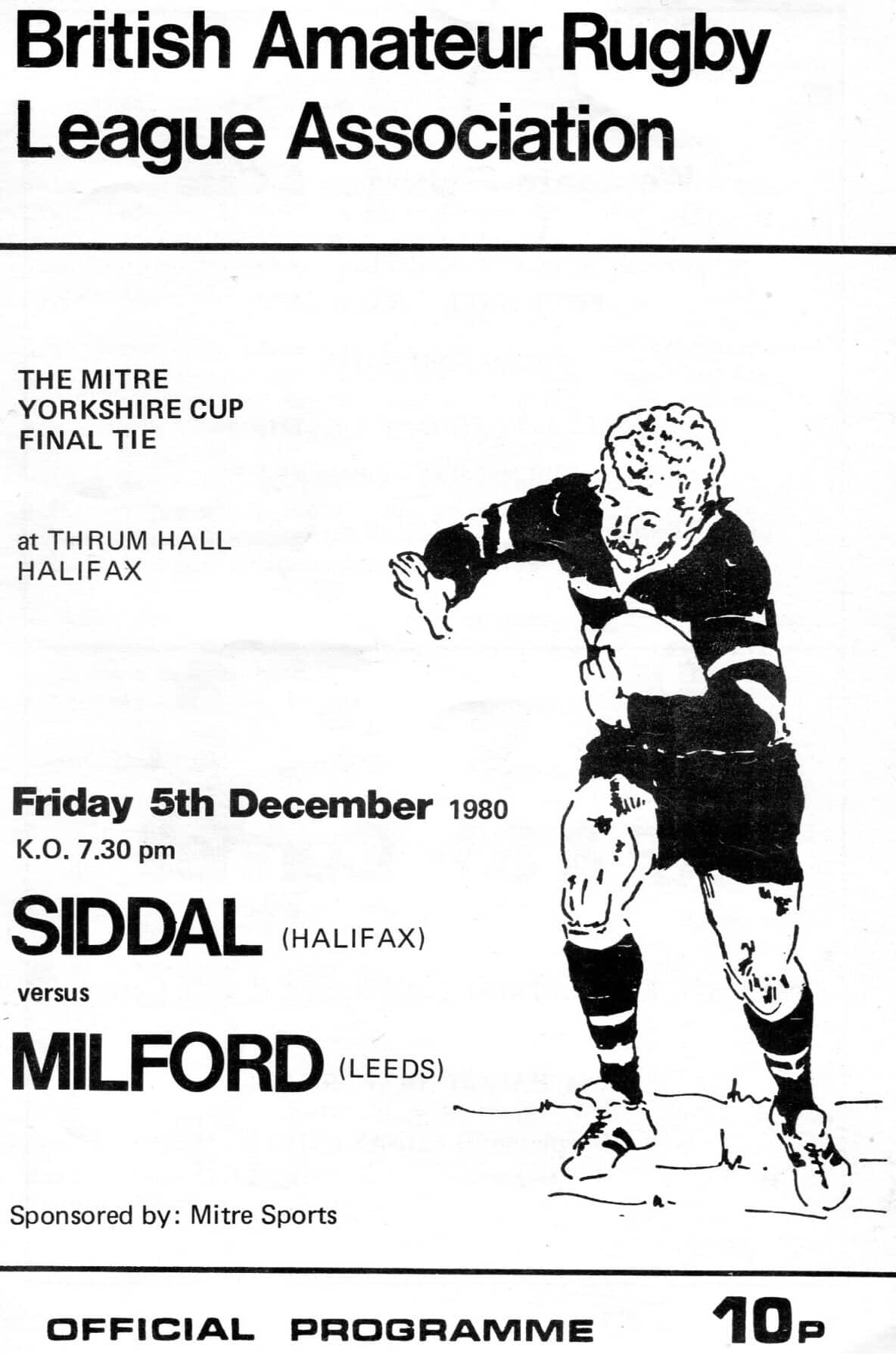 1980 Yorkshire Cup Final Programme Siddal v Milford (2)