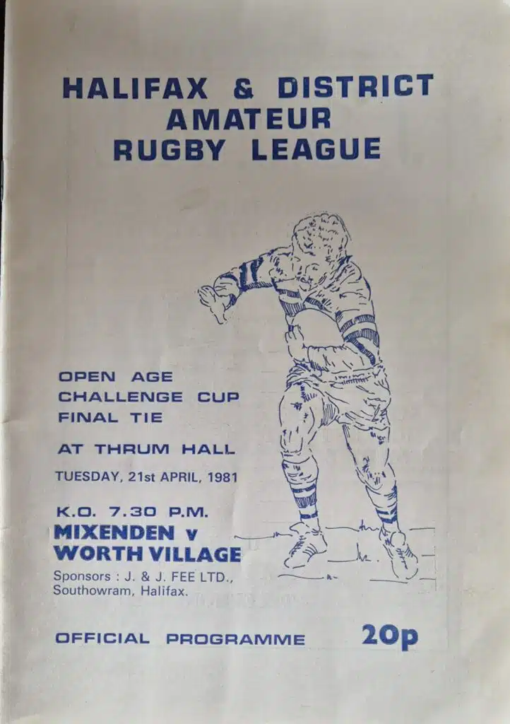 1981 Halifax Cup final programme Mixenden v Worth Village