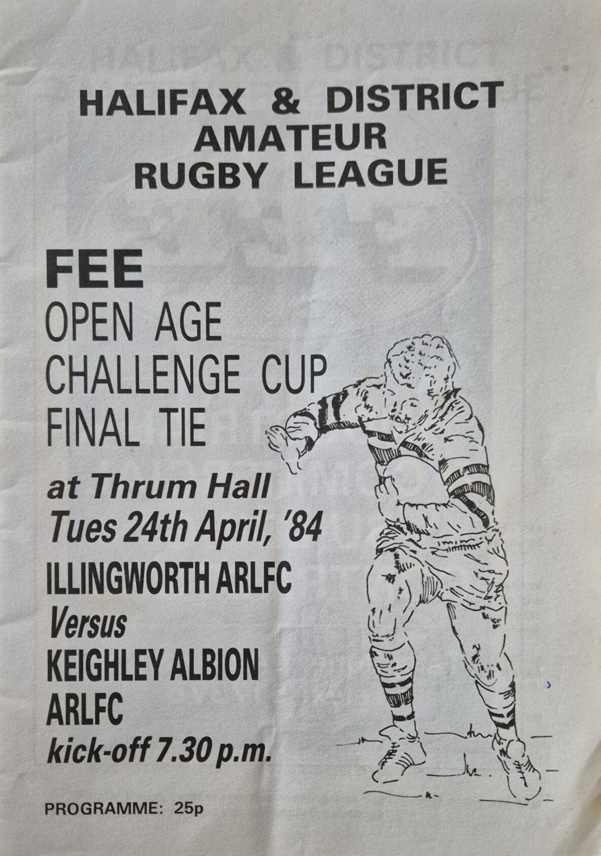 1984 Halifax Cup Final programme Keighley Albion v Illingworth