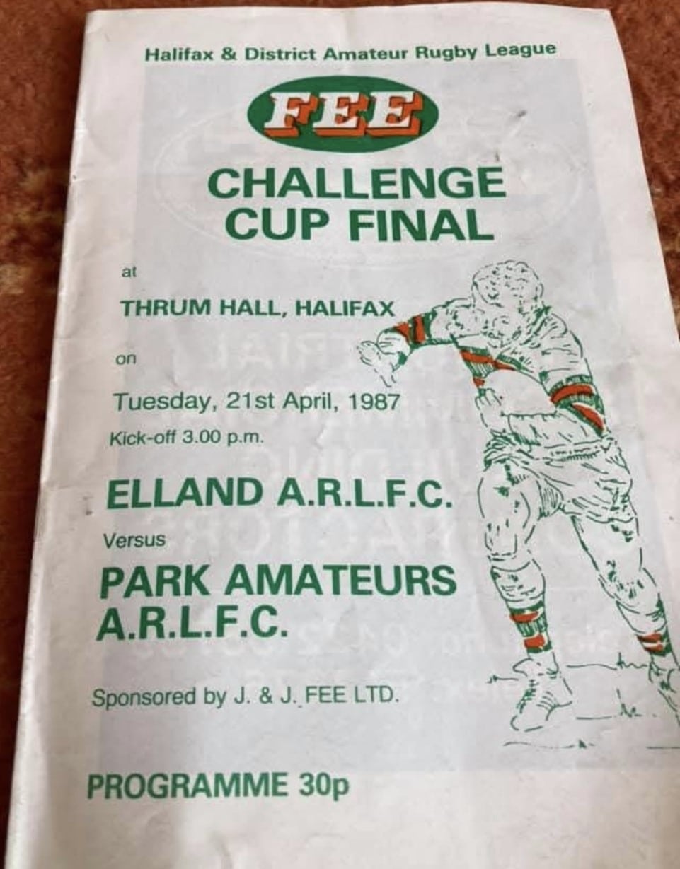 1987 Elland Park Halifax Cup Final Programme