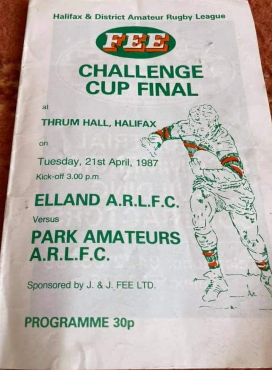 1987 Halifax Cup Elland v Park Final prog