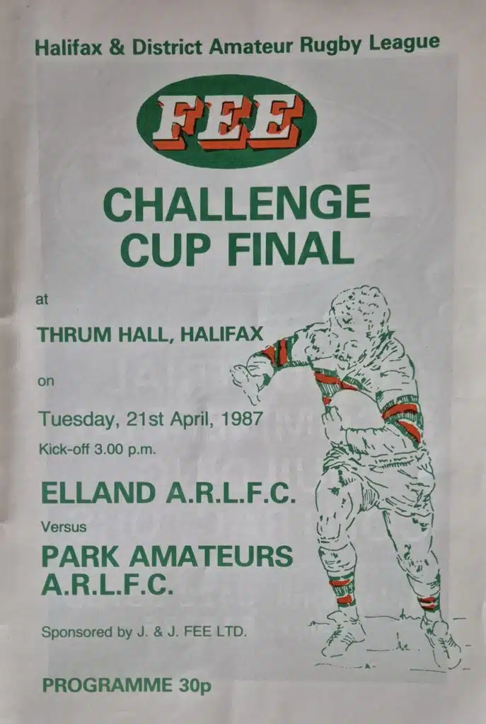 1987 Halifax Cup Final programme Elland v Park Amateurs