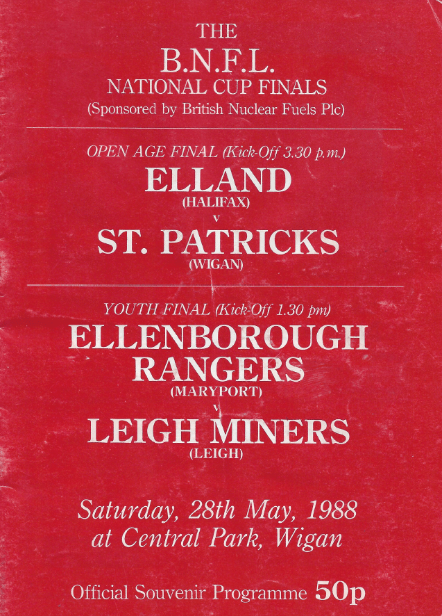 1988 BARLA National Cup Final Elland v Wigan St Pats programme