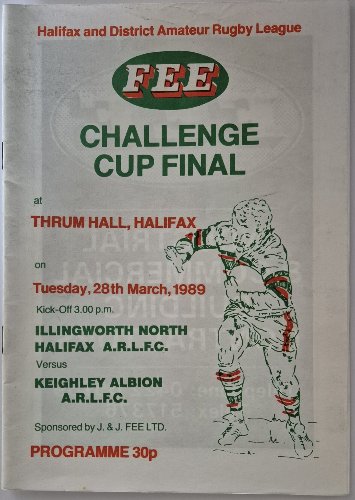 1989 Halifax Cup Final Programme Illingworth v Keighley Albion