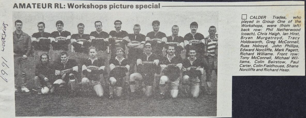 1991 Workshops Calder Trades team photo