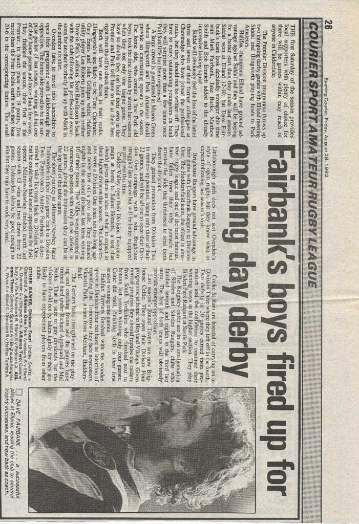1992 Aug Elland courier preview season