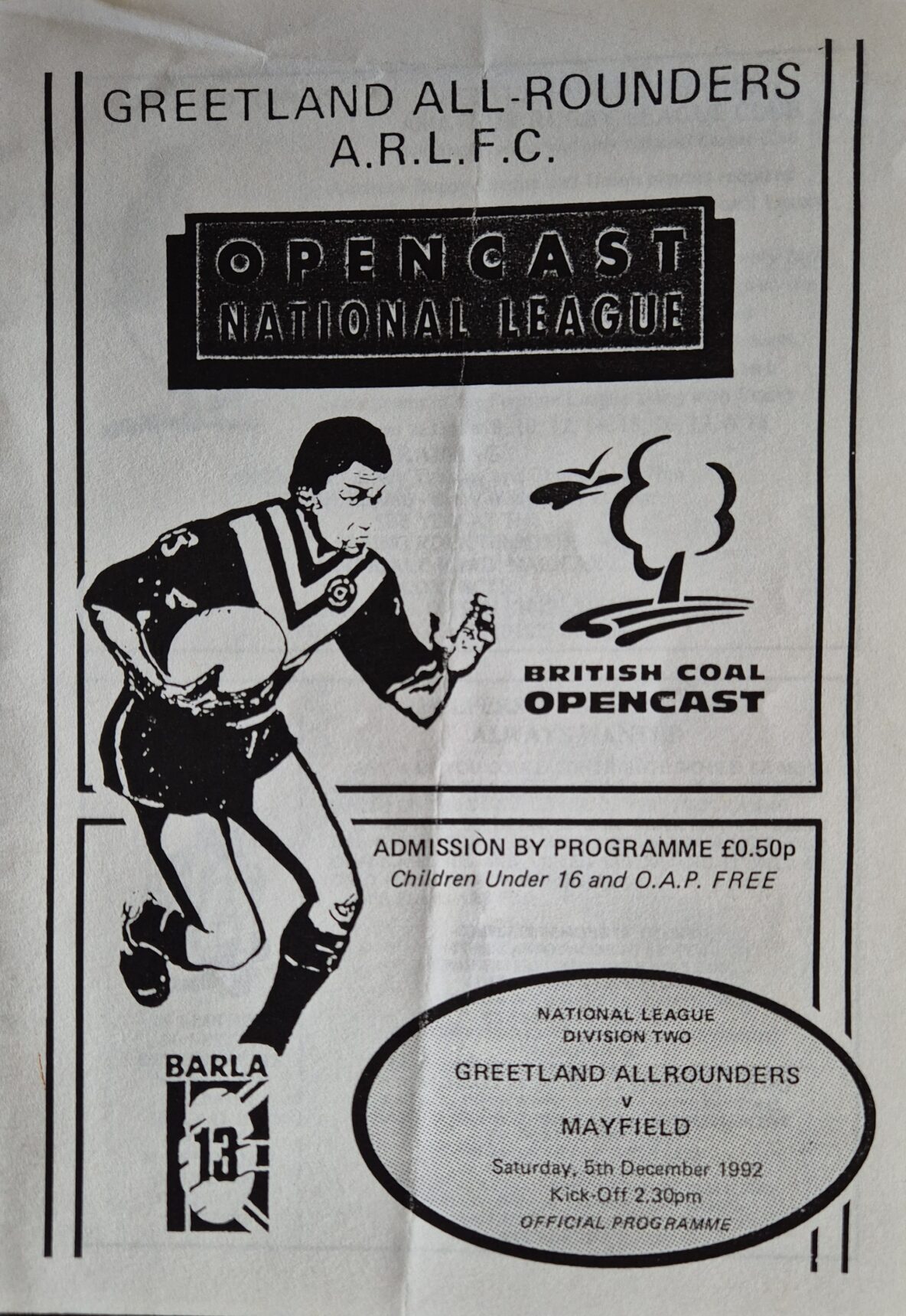 1992 Greetland programme