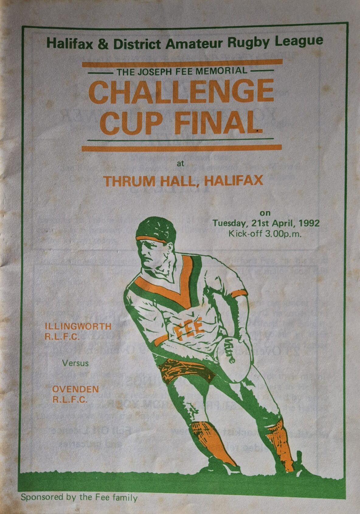 1992 Halifax Cup Final programme Illingworth v Ovenden