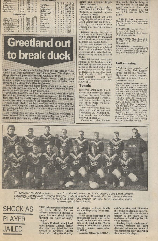 1992 Nov team pic courier Greetland with names