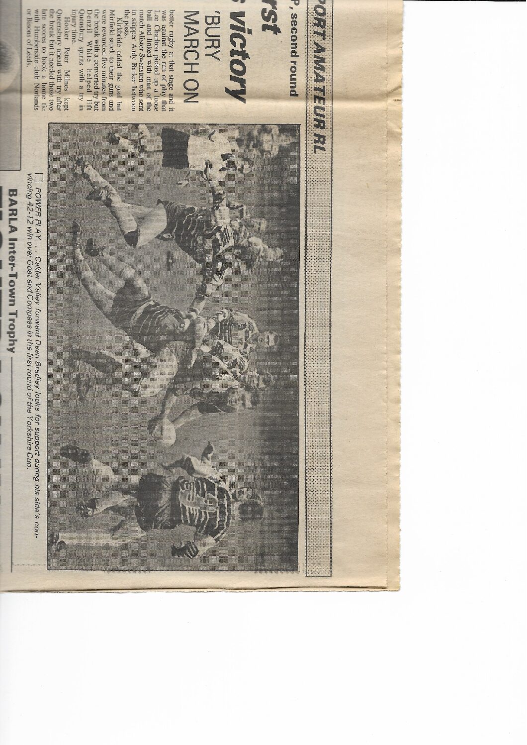 1992 Sept pic Calder Valley Dean Bradley Yorks Cup  v Goat and Compass