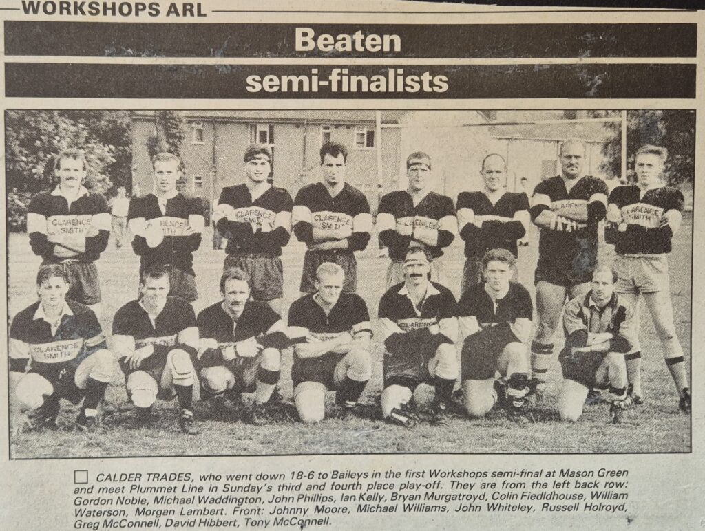 1992 Workshops Calder Trades semi final team photo