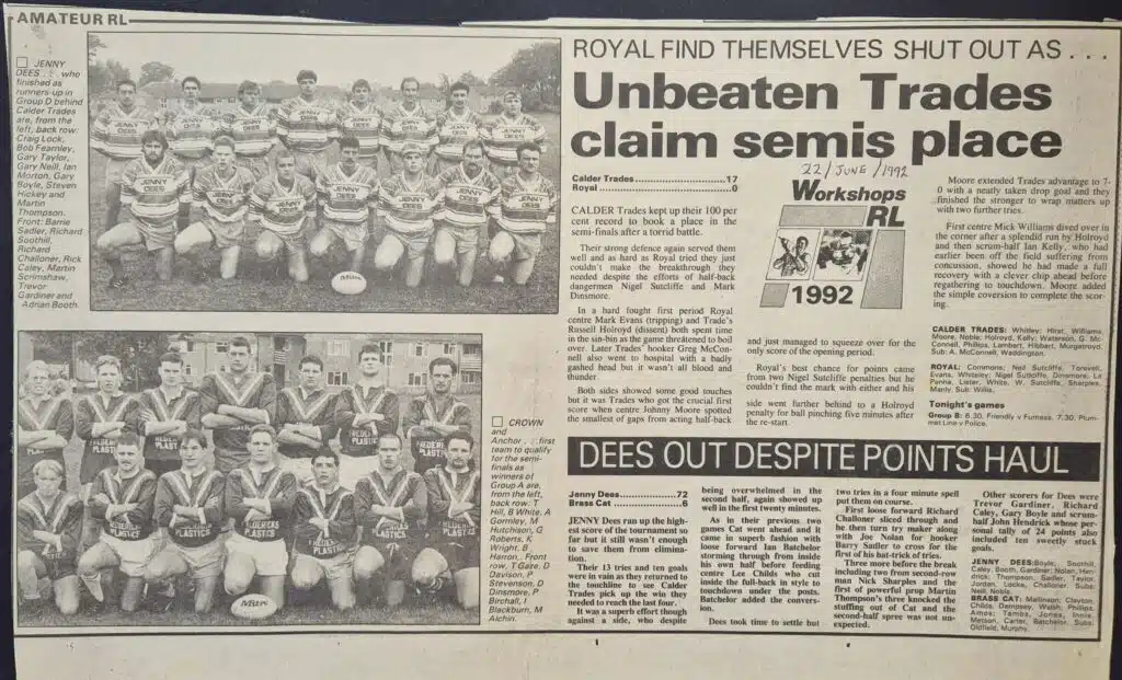 1992 Workshops Courier report and team photos