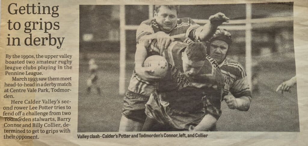 1993 Calder Valley v Todmorden action Lee Potter Barry Connor Billy Collier