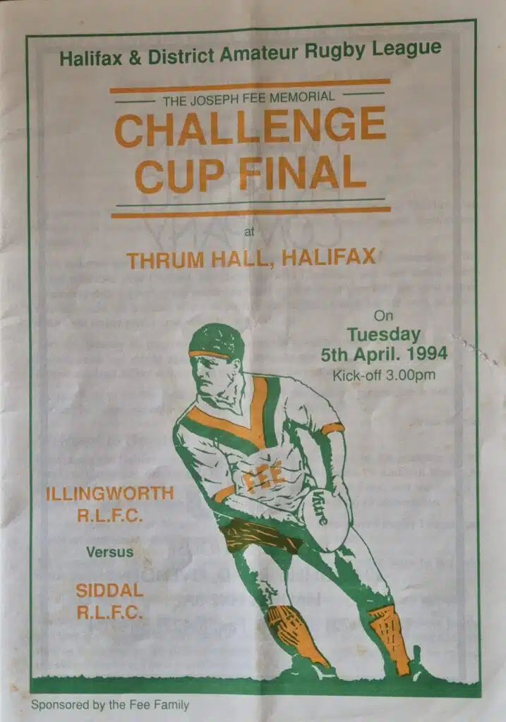 1994 Halifax Cup Final programme Illingworth v Siddal