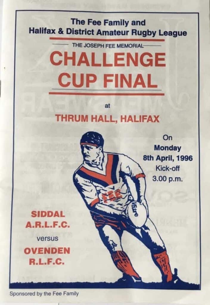 1996 Siddal Ovenden Halifax Cup Final programme