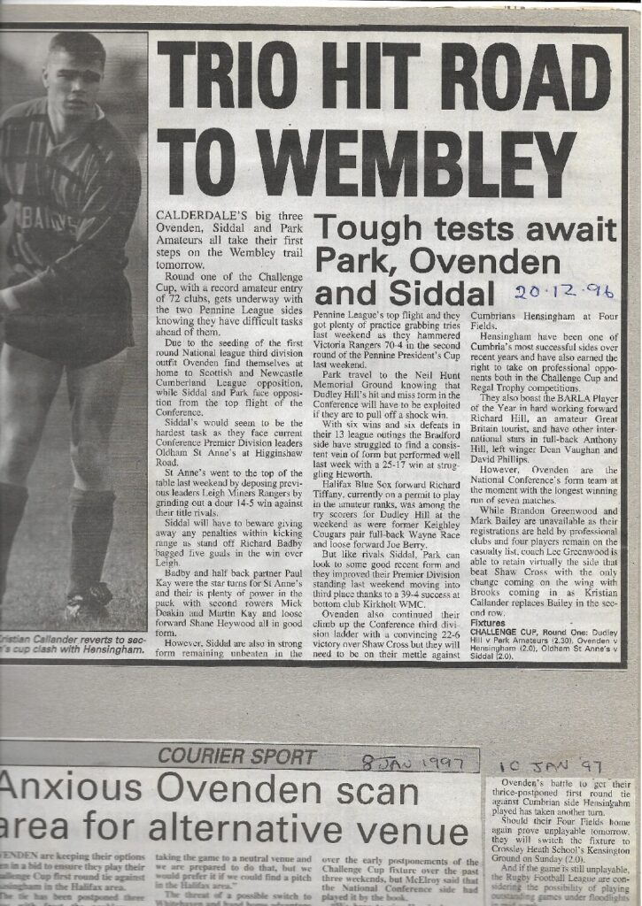 1997 Park Ovenden Siddal all prepare for RL CC
