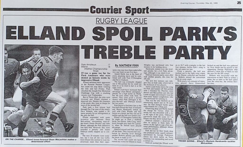 1998-9 Halifax Champioship Final report Courier Elland v Park