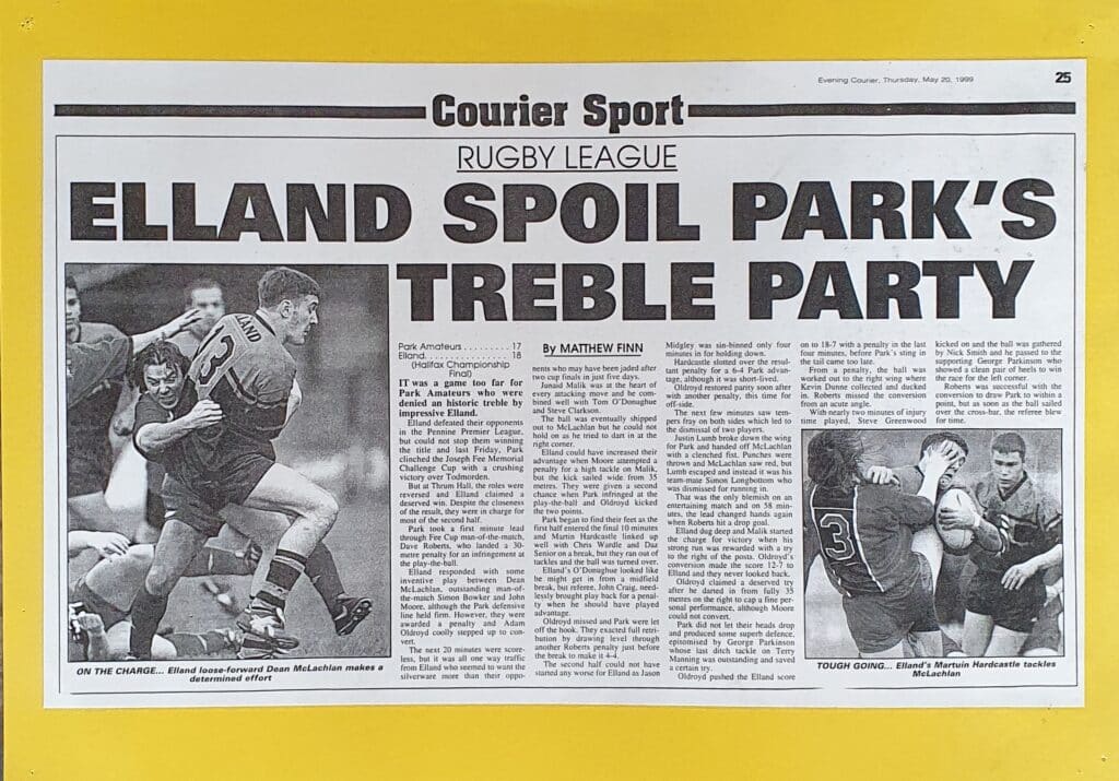 1999 Elland v Park Halifax Championship final report