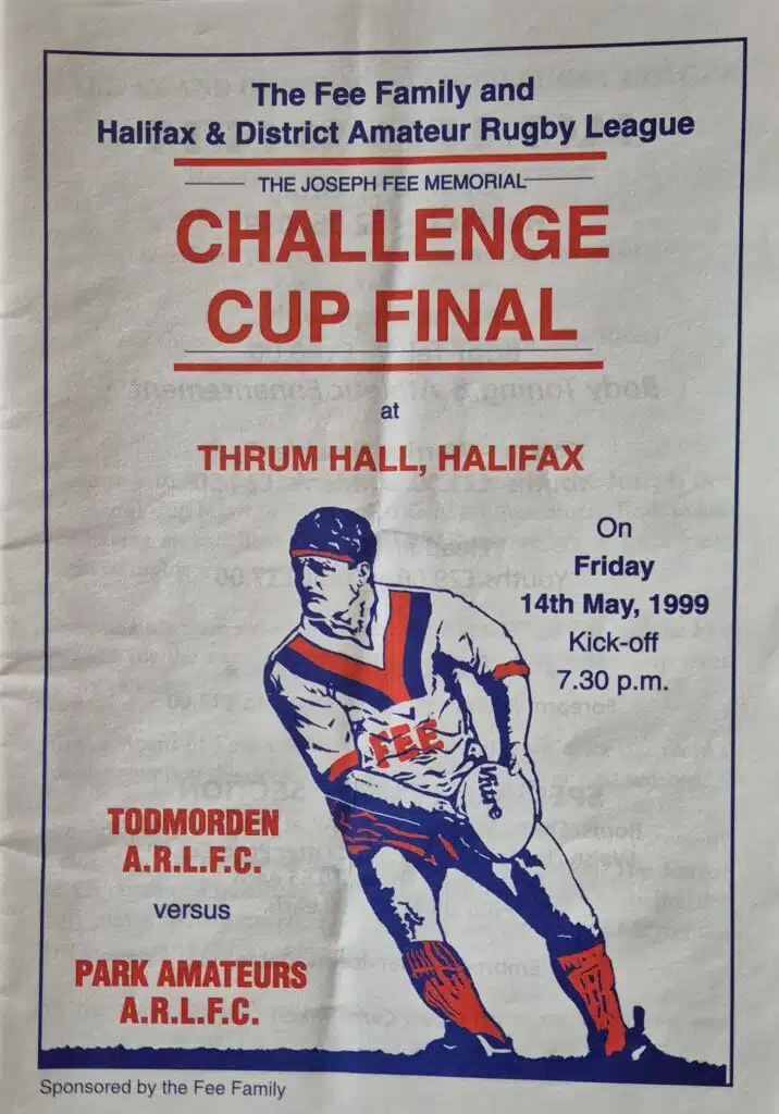 1999 Halifax Cup Final Todmorden v Park Amateurs programme