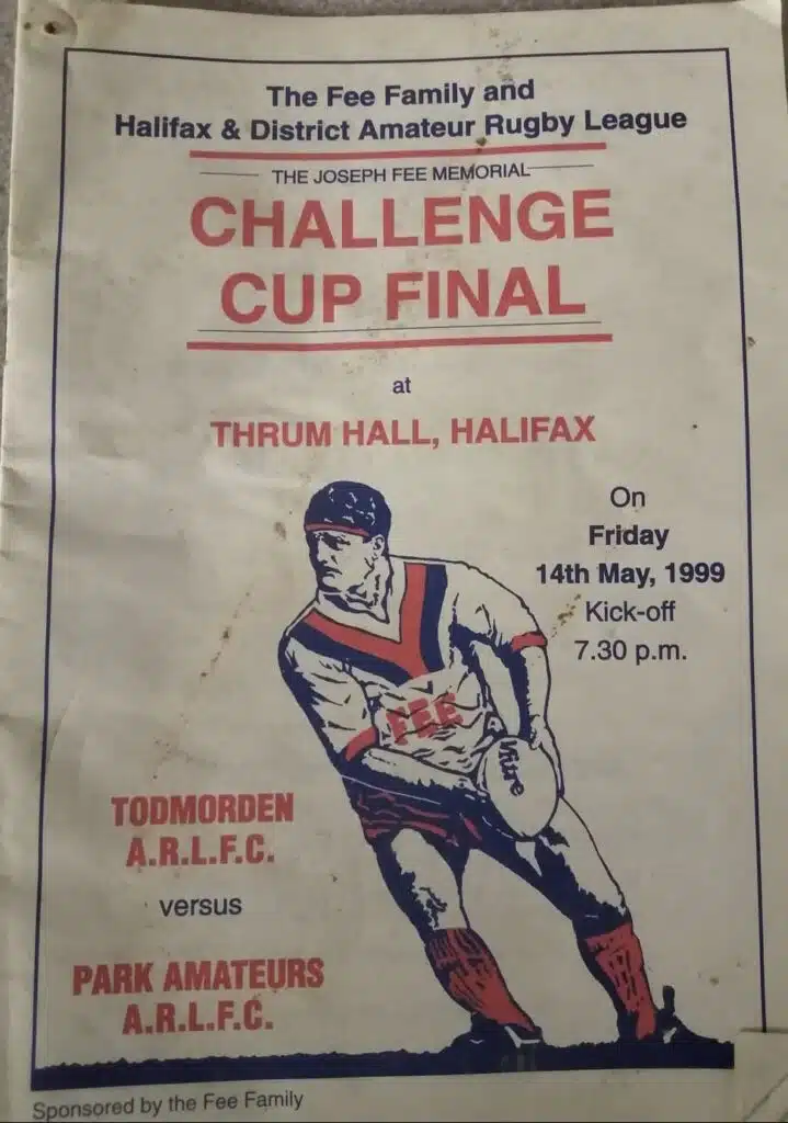 1999 Todmorden Park Halifax Cup Ginal programme