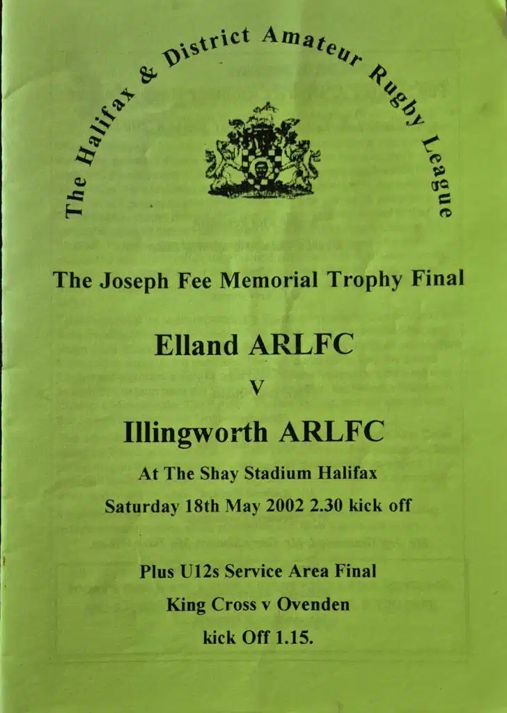 2002 Halifax Cup Final programme Elland v Illingworth