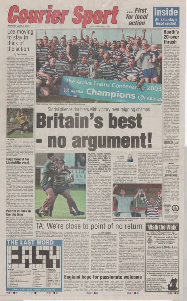 2003 Siddal Courier article