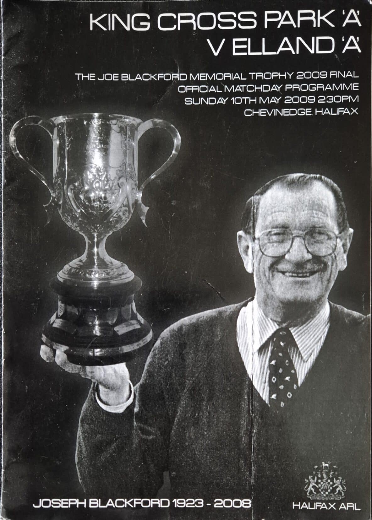 2009 Spplimentary Cup Final Joe Blackford programme King Cross Park A v Elland A