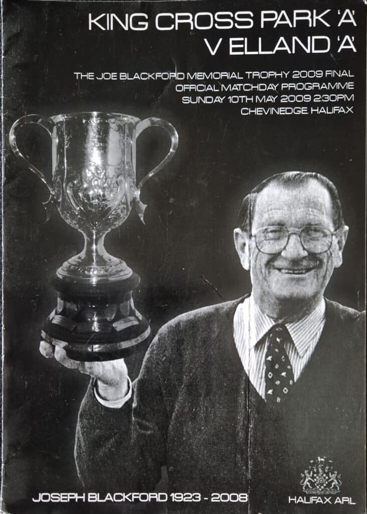 2009 Spplimentary Cup Final Joe Blackford programme King Cross Park A v Elland A