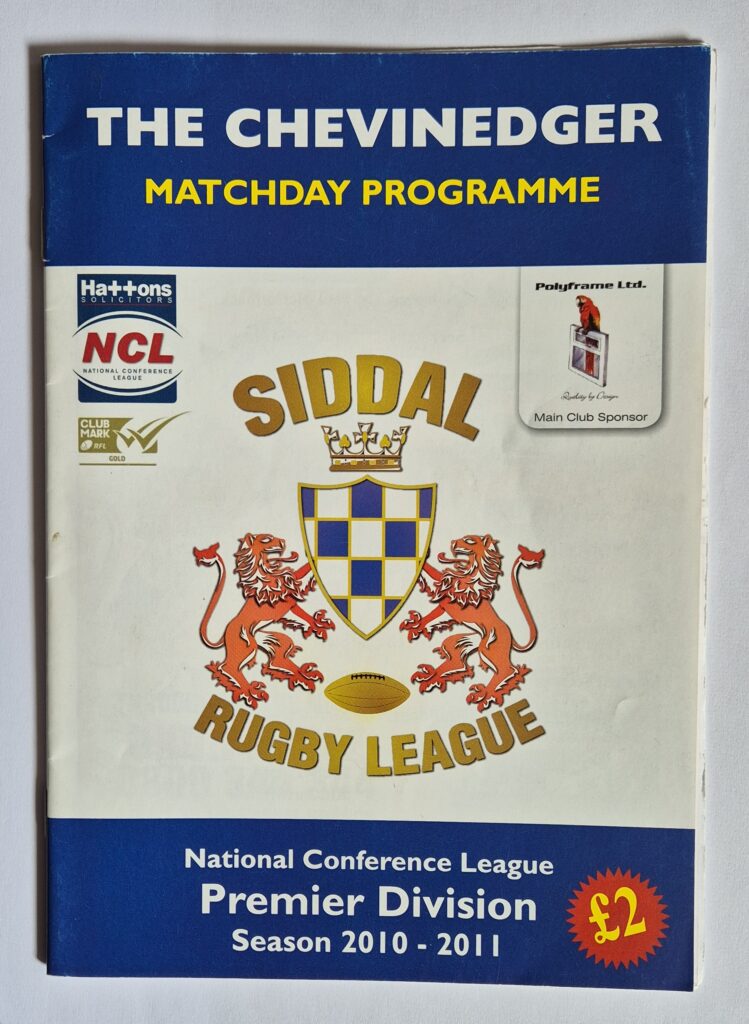 2010-11 Siddal matchday programme