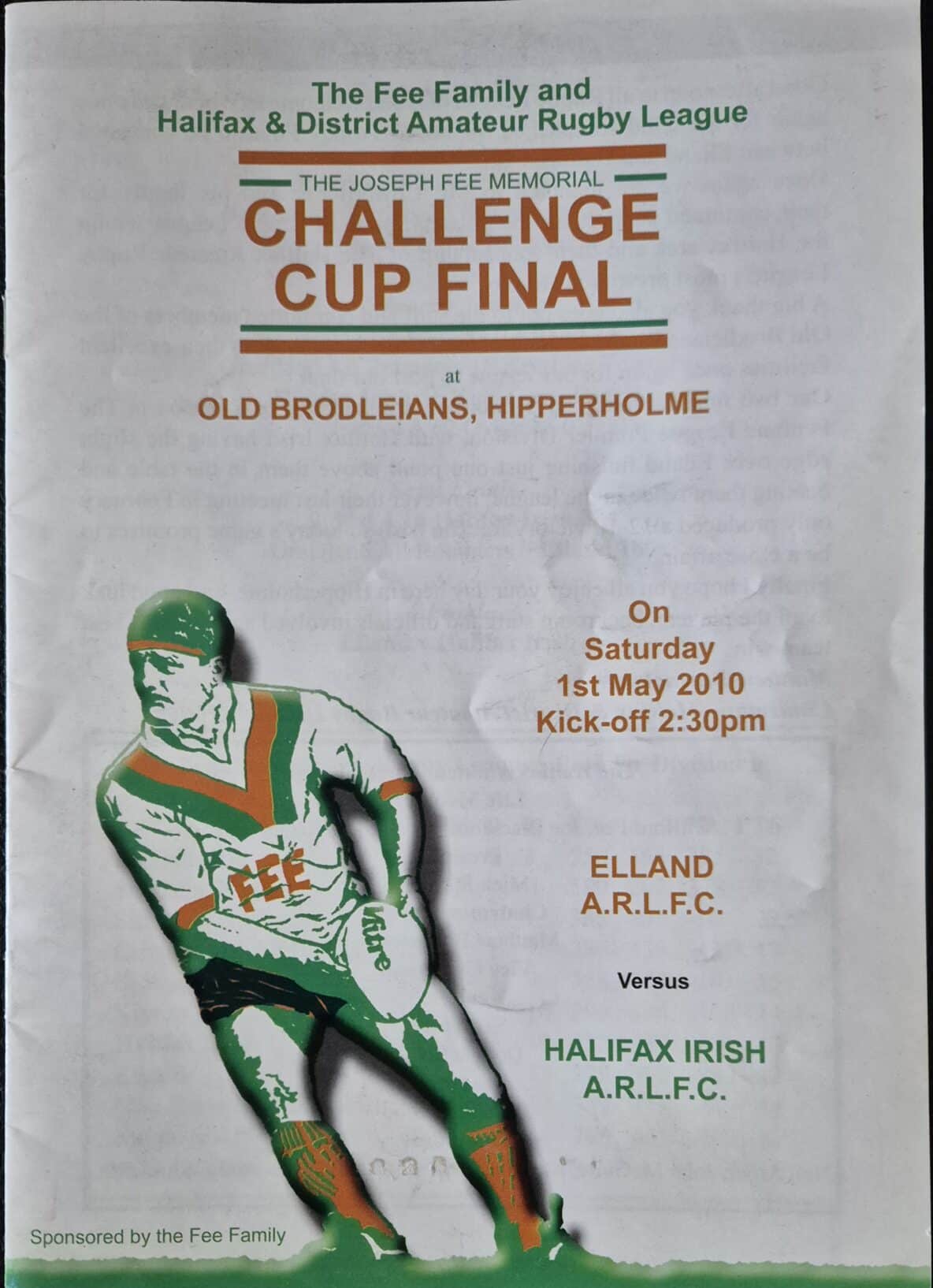 2010 Halifax Cup Final Programme Elland v Halifax Irish