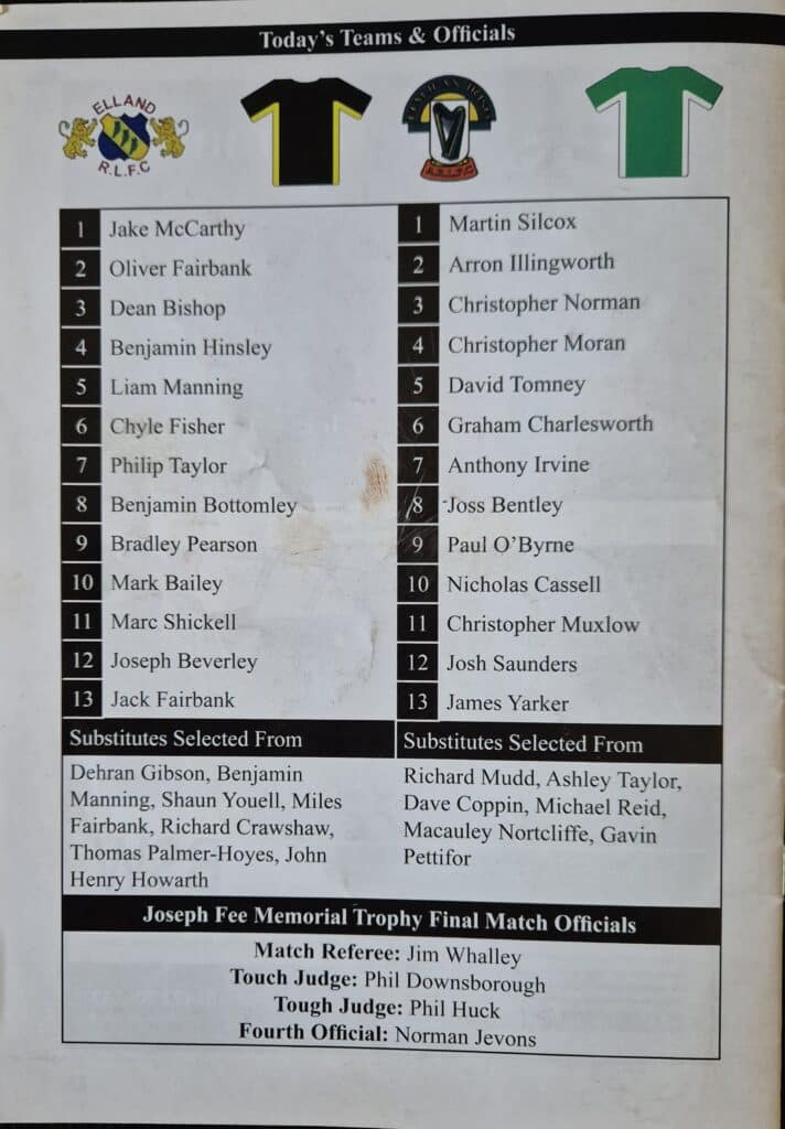 2010 Halifax Cup Final teams Elland v Halifax Irish