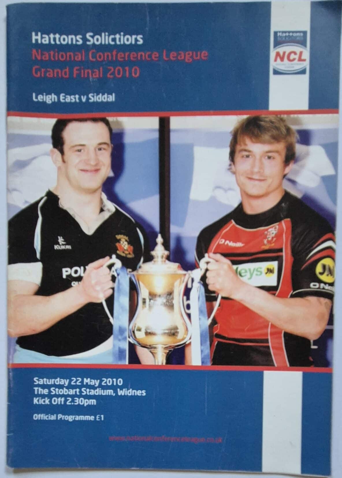 2010 NCL Grand Final programme Leigh East v Siddal