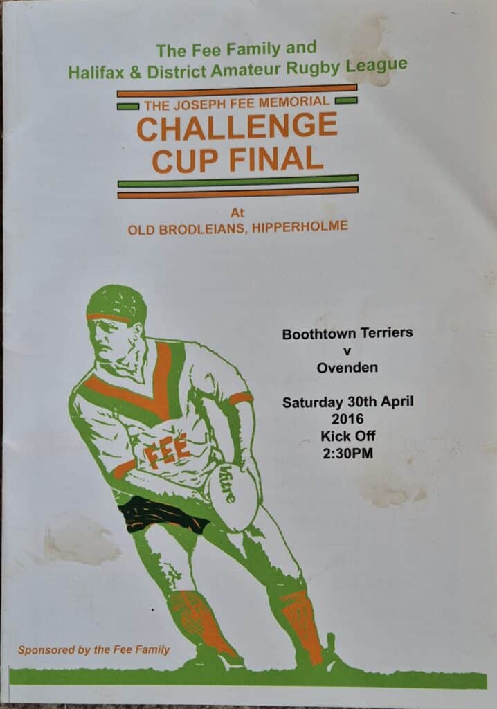 2016 Halifax Cup Final programme Ovenden v Boothtown