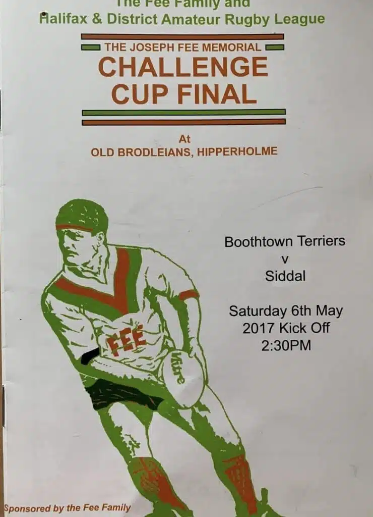 2017 Siddal Boothtown Halifax Cup Final programme