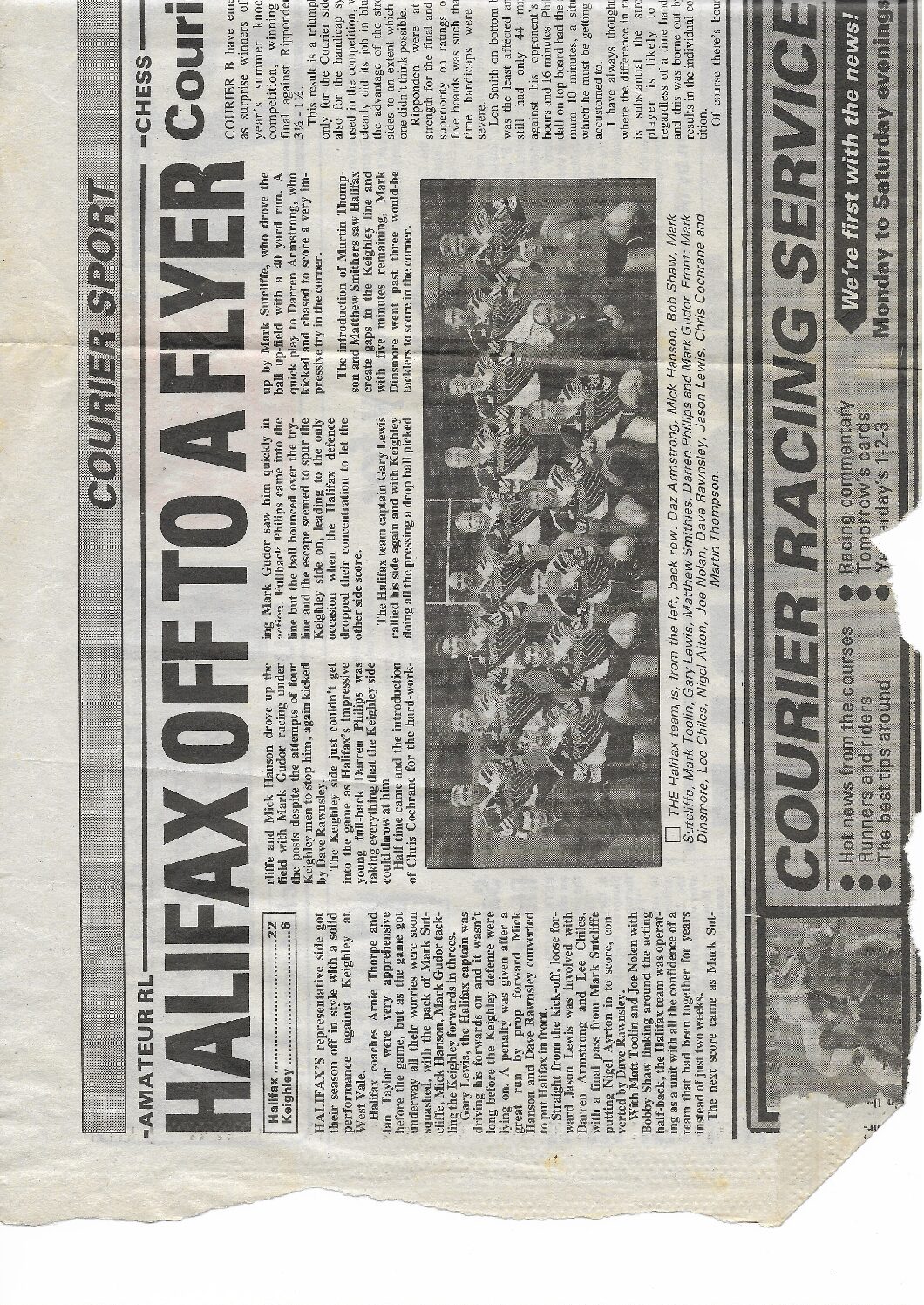 Arnie Thorpe Intertown 1994 courier reports