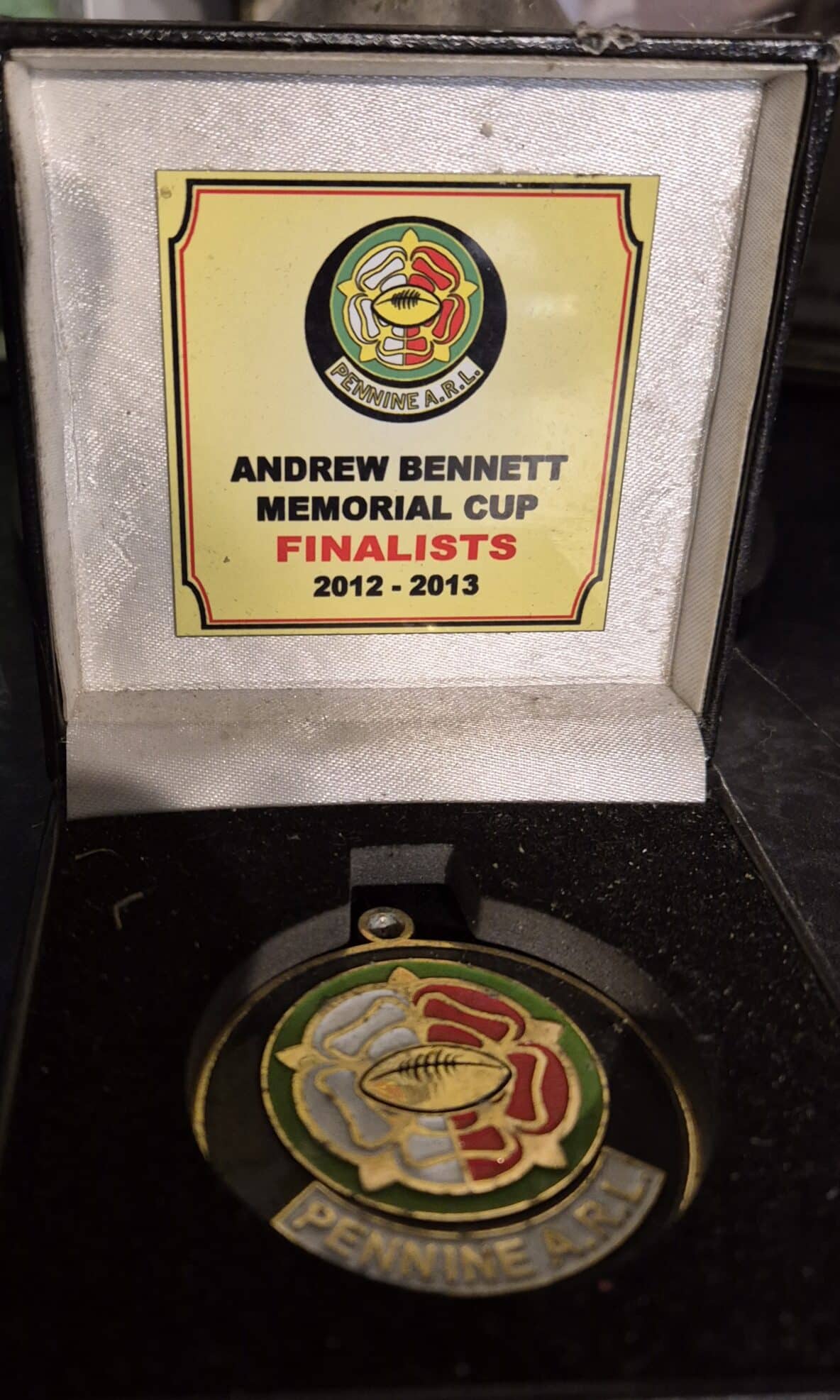 Boothtown Terriers Andrew Bennett Trophy Finalist medal 2012-13