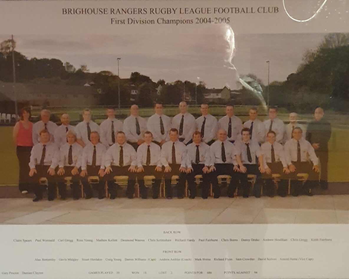 Brighouse Rangers team photo First Division Champions 2004-05