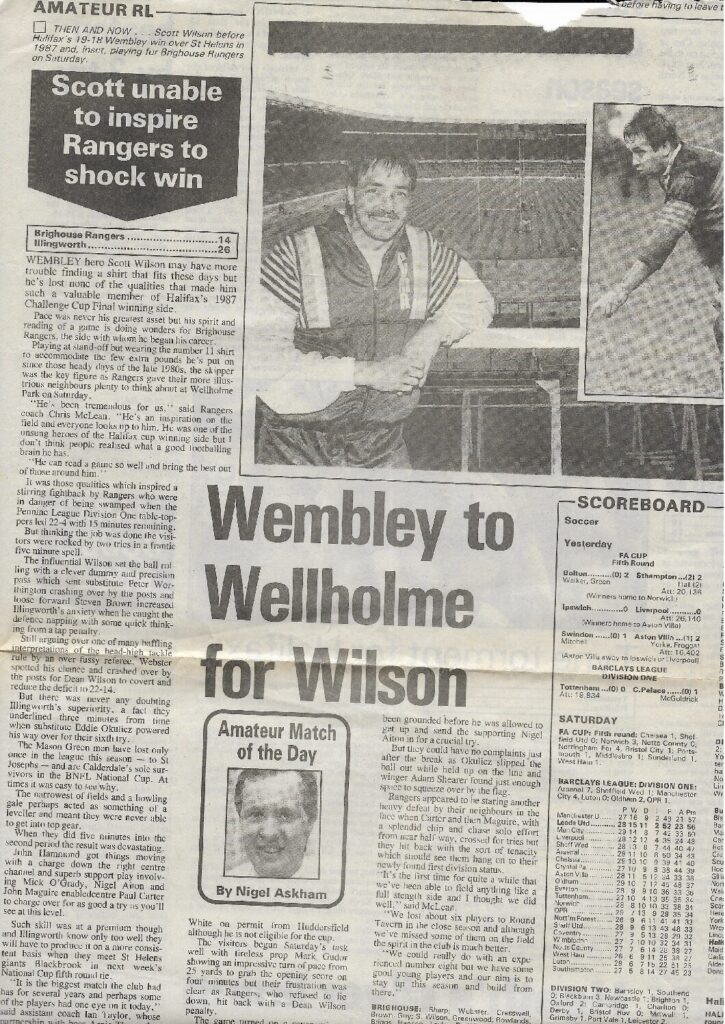 Brighouse v Illingworth Pennine 1 in 1990s Courier match report