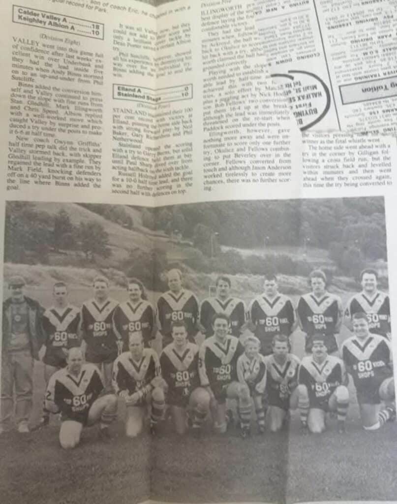 Calder Valley A team courier report with team photo