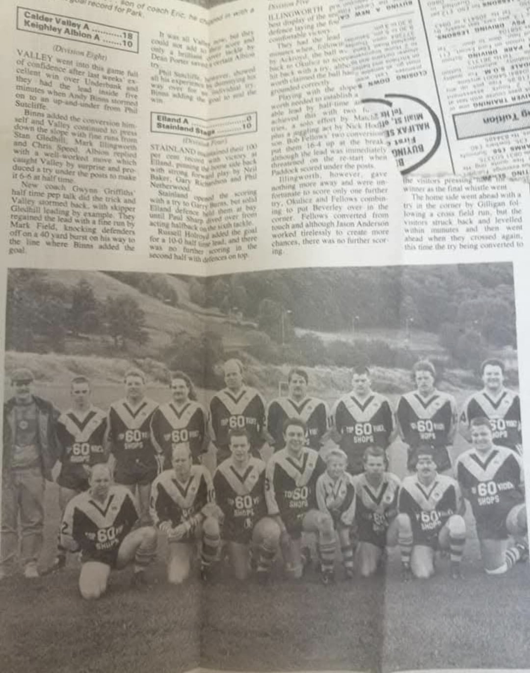 Calder Valley A team courier report with team photo