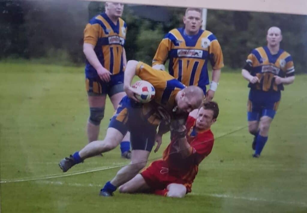 Calder Valley action shot Craig McCulloch Lee Potter Shaun Charley Matt